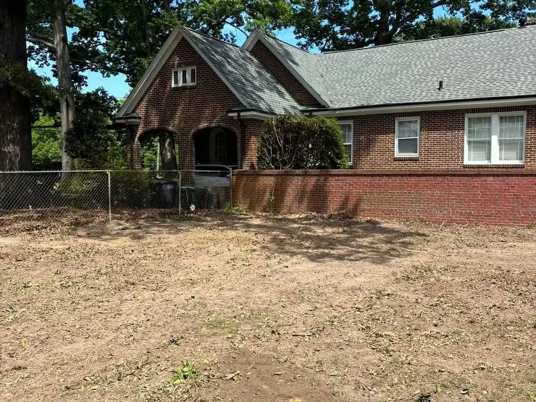 Lot cleared and leveled after demolition